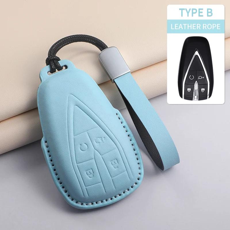 For Changan UNIT UNIK CS35PLUS CS55 PLUS CS75 PLUS Oshan X7 X5 Car Keychain Protective Cover PU Leather Car Key Case Cover