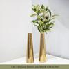 Golden Metal Slim Cone Flower Vase for Home Decor Bedroom Living Room Office Wedding Table Decorative Item for Festivals Birthday