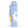 1PC Simple White Bunny Carrot 750ml Color Plastic Sports Water Bottle Leakproof Flip Straw Lid Suitable for Sports Office Home Use