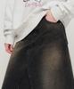 Road Road Maxim Denim Snow Wash Long Skirt (Washed Black)