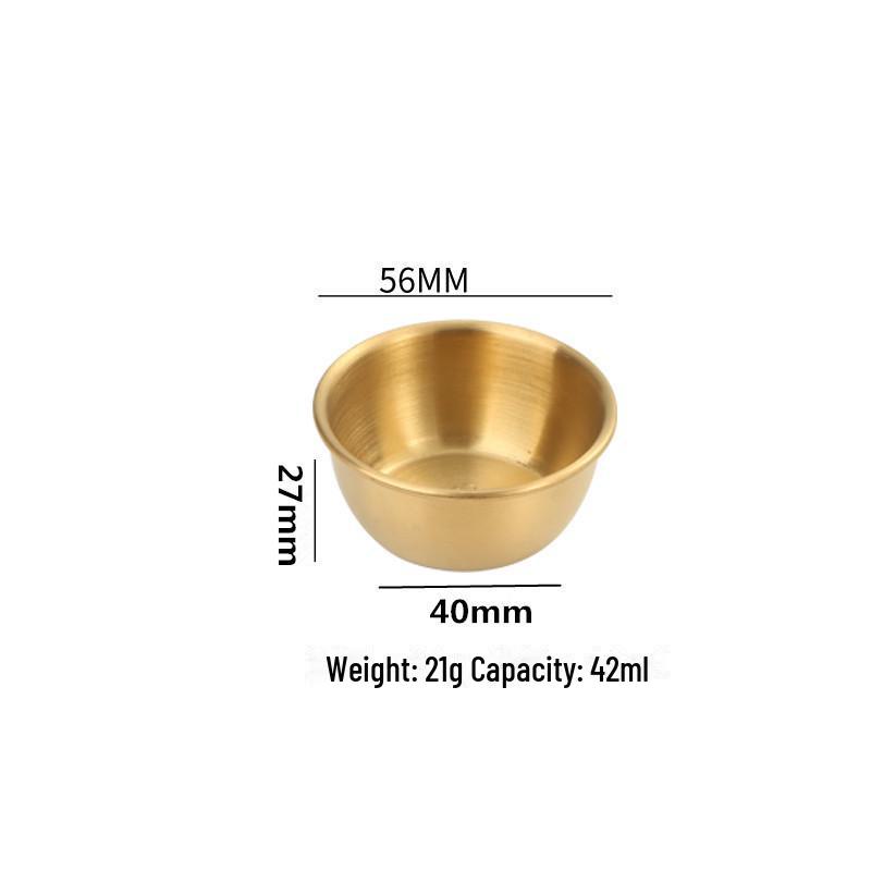 Petite assiette ronde en acier inoxydable 304 pour assaisonnement, steak, salade ou sauce.