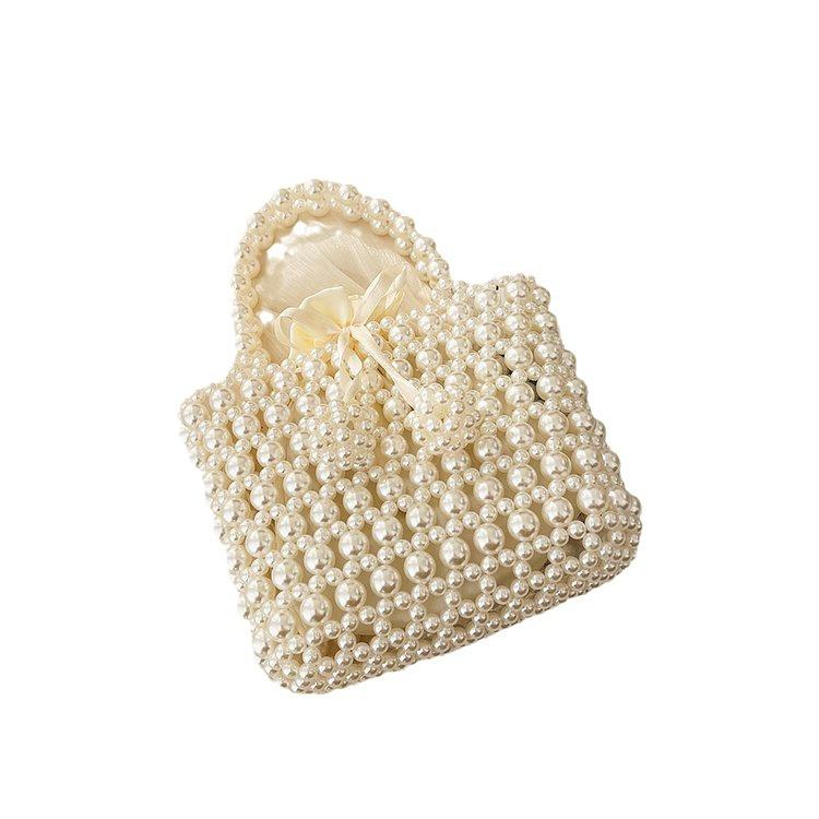 Fairy Pearl Summer Socialite Handmade Woven Beaded Crossbody Handbag
