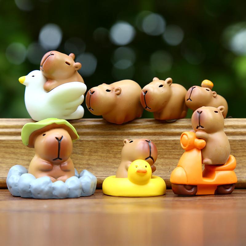 Capybara Toy Mini Figurine Resin Creative Relaxing Desktop Decor For Kids