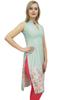 Bimba Women's Sleeveless Black Floral Printed Tunic Designer Kurta Kurti-10