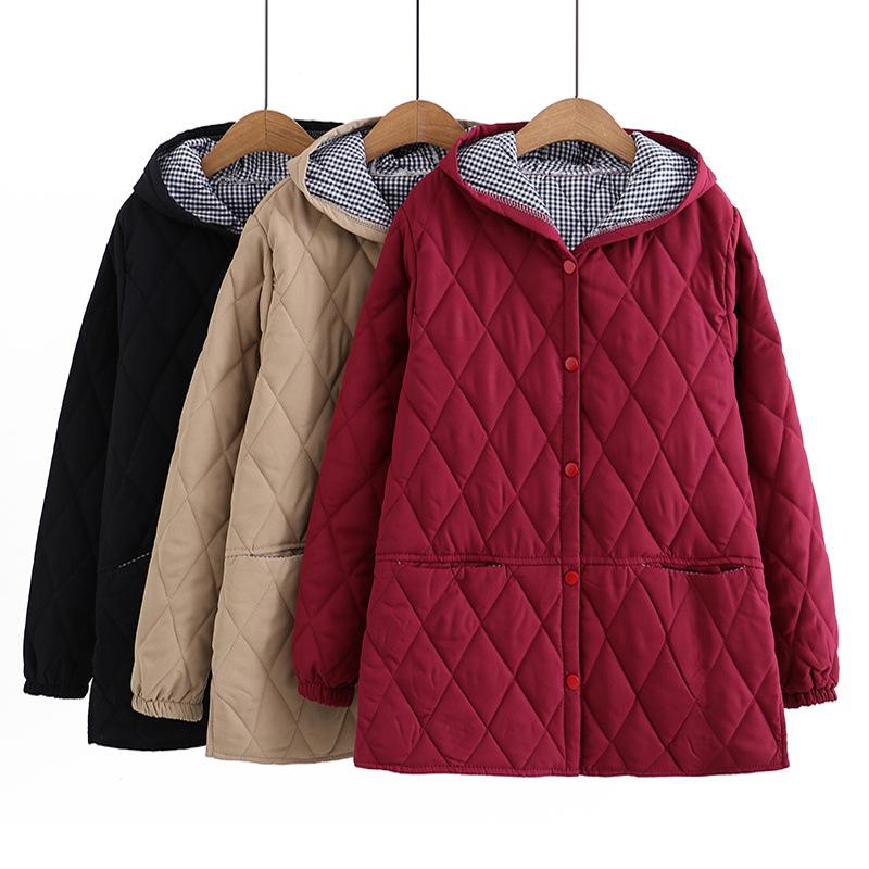Oversized Jacket Women's Autumn Winter Loose Casual Hooded Coat Thicken Padded Parkas Overcoat