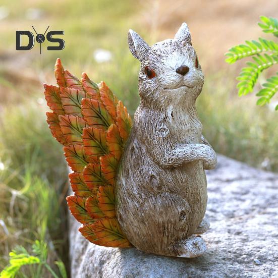 Zahradní list Zvíře Figurka Želva Sova Veverka Králík Liška Ptáček Ježek Šnek Socha Pryskyřice Plastika Zvířátka Dekorace Dvůr Ornament