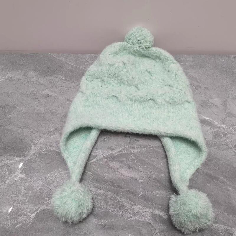 Męskie i damskie jesienno-zimowe nowe modne czapki urocze ciepłe dziergane czapki na uszy wełniane z domieszką wełny odmładzające żakardowe czapki wełniane