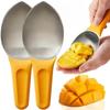 3 szt. Łyżki do owoców ze stali nierdzewnej Wielofunkcyjny nóż do krojenia mango i arbuza Krajalnica do awokado Obieranie separatora mięsa Narzędzia kuchenne