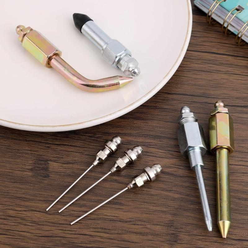 Accuracy Grease Dispenser Kit Strong Steel Nozzles Needle Adapters Couplers For Accurate Grease Control In Confined Areas
