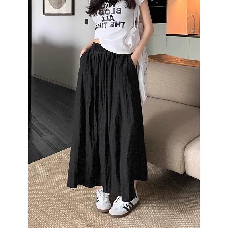 Yamamoto High-Waisted Pleated Long Skirt - Slimming Japanese Casual Summer Style