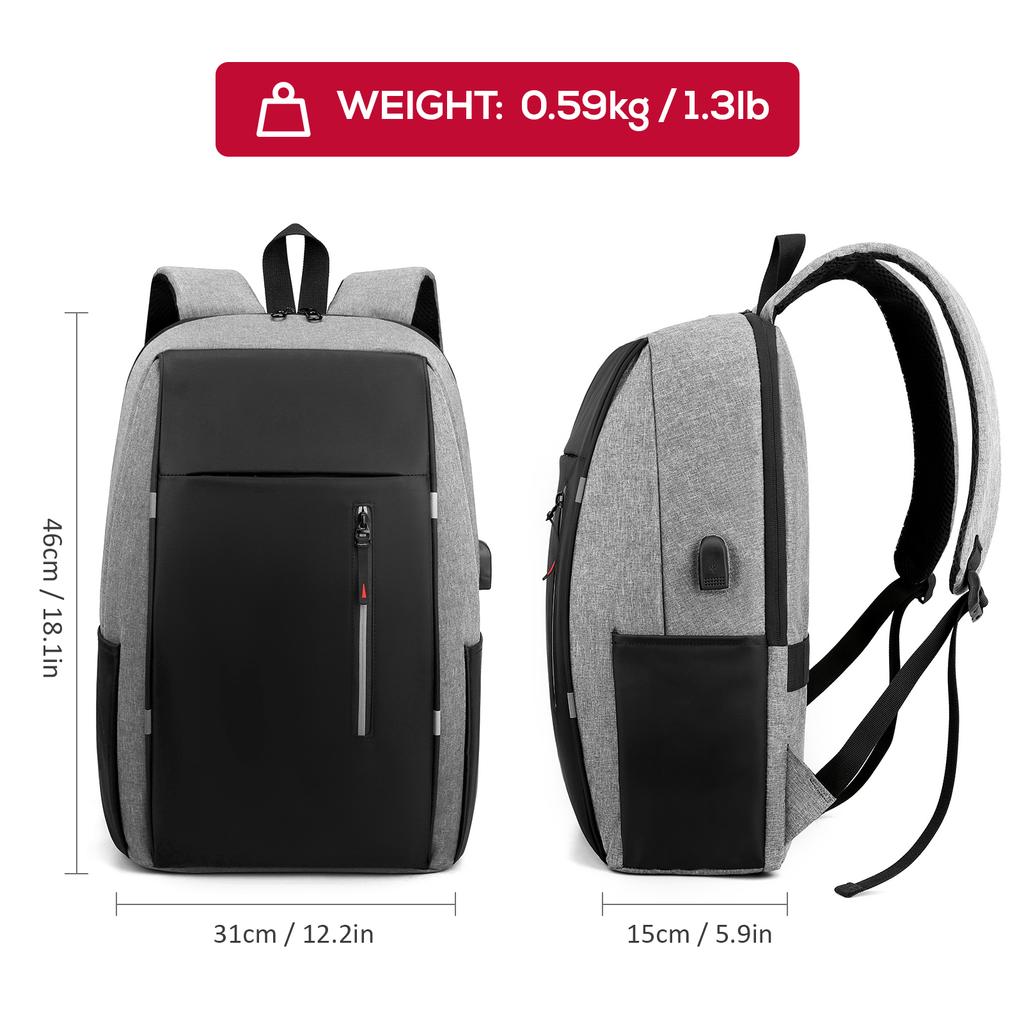 Laptop-Rucksack für Damen und Herren, Schultertasche für College-Reisen, Geschäftsreisen, passend für bis zu 15,6 Zoll