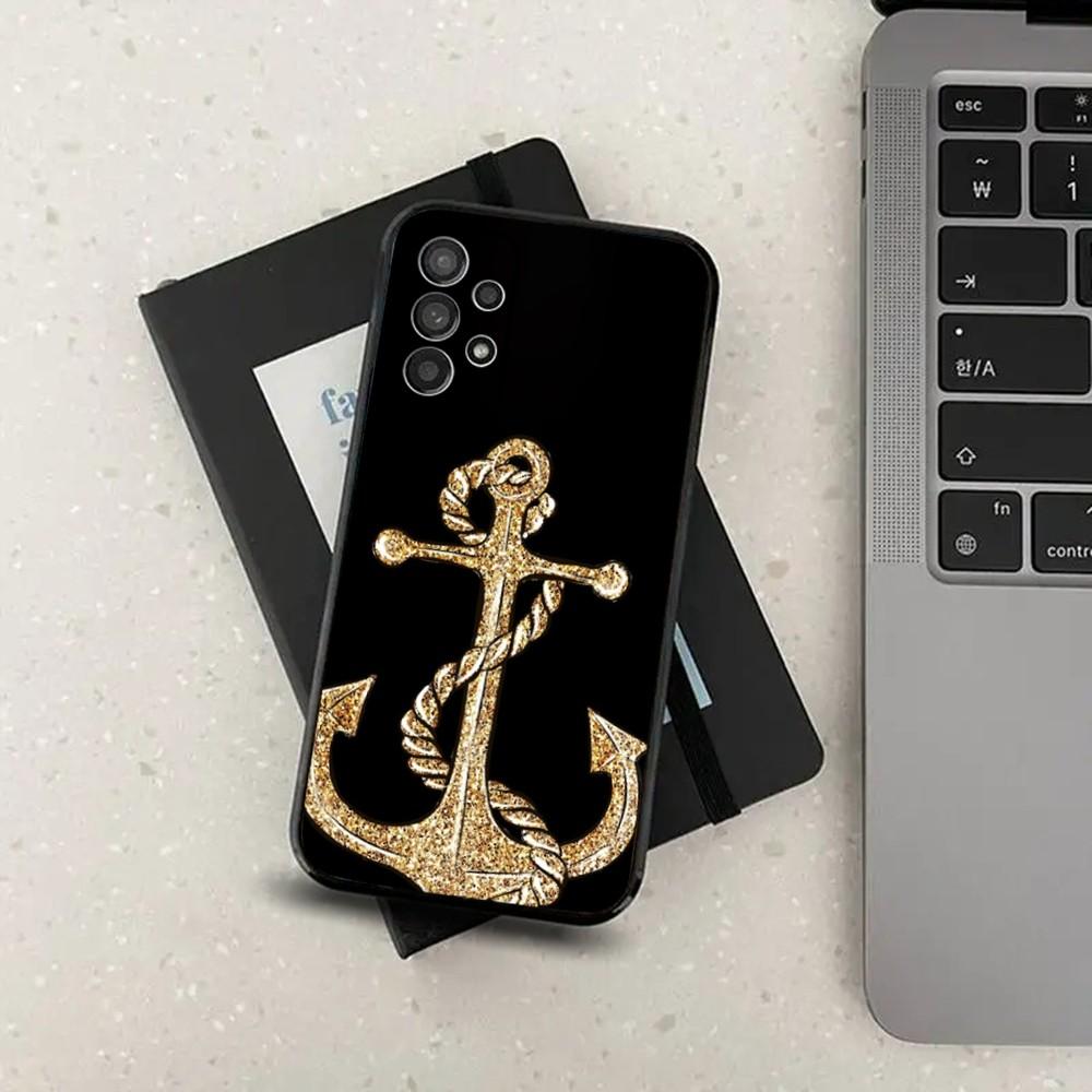 Anchor Sailing Phone Case For Samsung S24,S21,S22,S23,S30,Ultra,S20,Plus,Fe,Lite,Note,10,9,5G Black Soft Cover