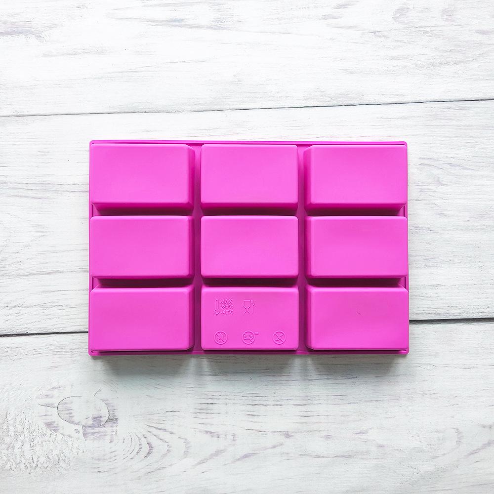 

1 шт., мини-форма для выпечки хлеба, силиконовая форма на 9 ячеек для мини-хлеба, кексов и хлеба, мясного рулета, кукурузного хлеба, брауни, кексов, прямоугольного мыла 1pcs фиолетовый