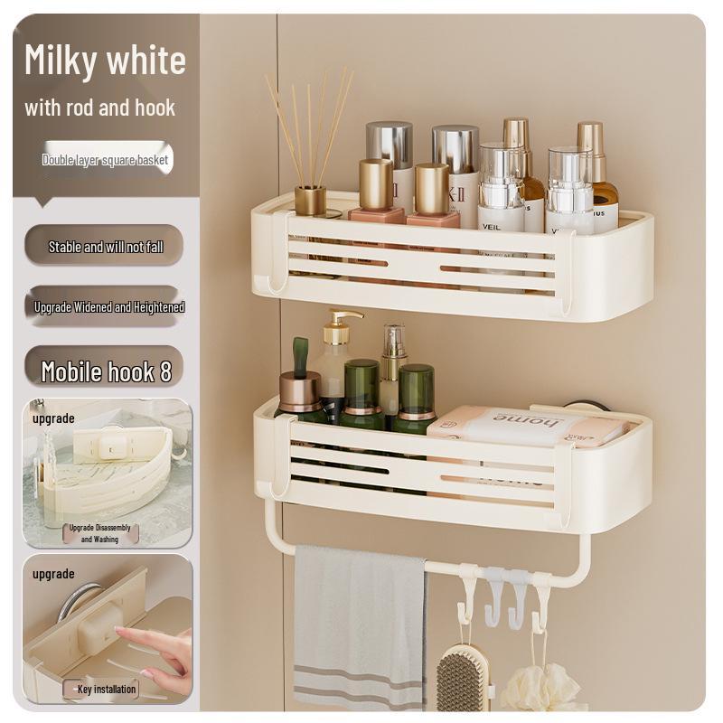 No-Drill Wall-Mounted Shower Corner Storage Rack