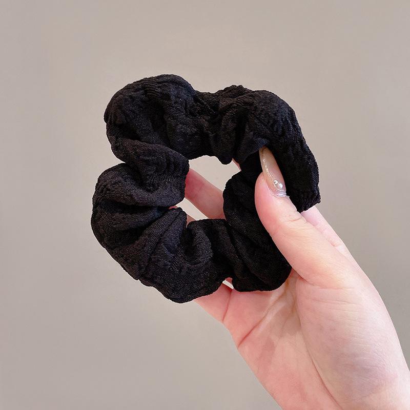 

Retro French Simple Big Intestine Hair Tie for Women – Ponytail & Bun Accessory with Rubber Band Hair Ring чёрный