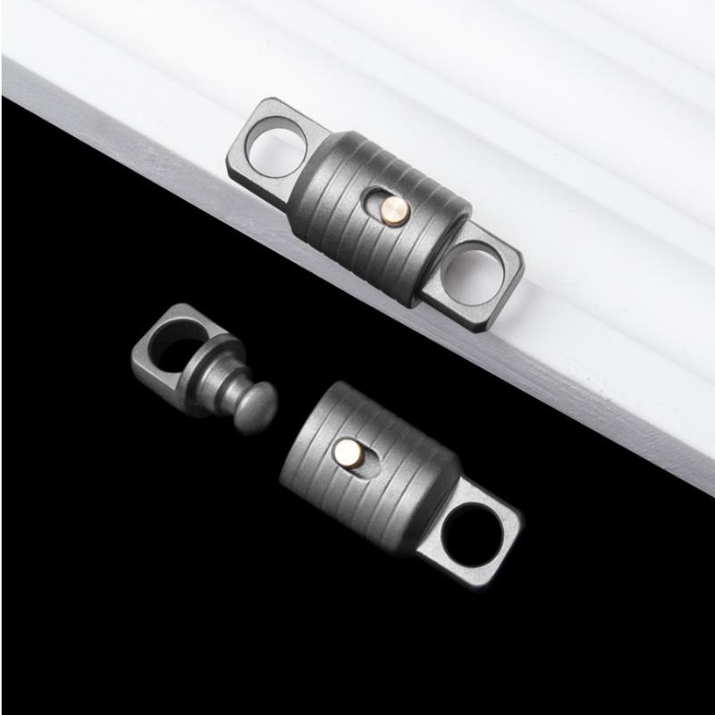 Titanium Alloy Keychain With Lock Buckle Can Rotate 360  Degree  Outdoor Edc Tools