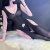 Sexy Opening Sex Stockings One-piece Underwear Couple Flirting Pajamas Props Ultra-thin Uniform Temptation
