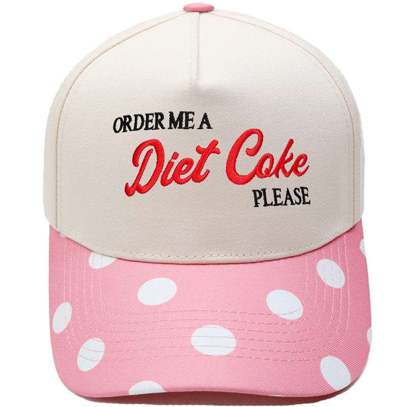 Diet Coke Embroidery Color Matching Truck Driver Baseball Cap Fun Men's and Women's Casual Shade Dad Hat