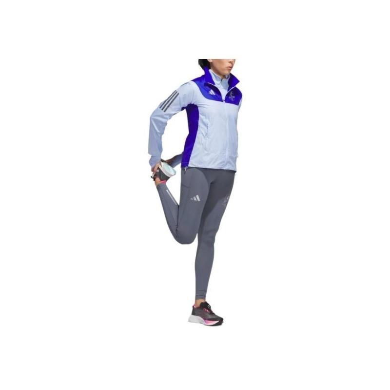 adidas Colorblock Slim Fit Stehkragen Arbeitsjacke Damenjacke Blau JN3002