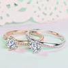 Hand Jewelry European and American Popular Six Claw Diamond Ring Couple Wedding Ring White Copper Jewelry