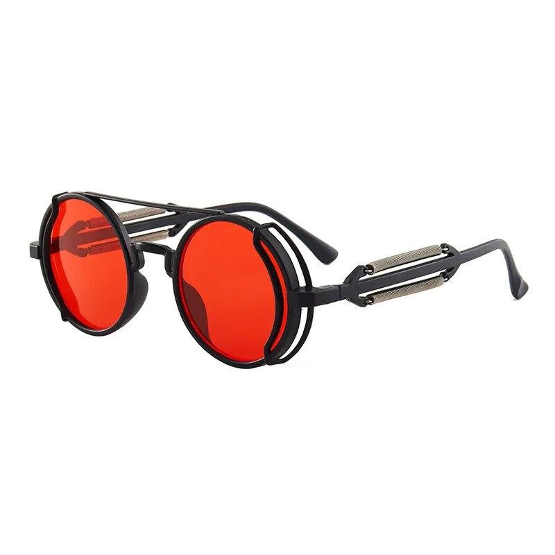 Classic Gothic Steampunk Sunglasses Luxury Brand Designer Men and Women Retro Round Pc Frame Sunglasses