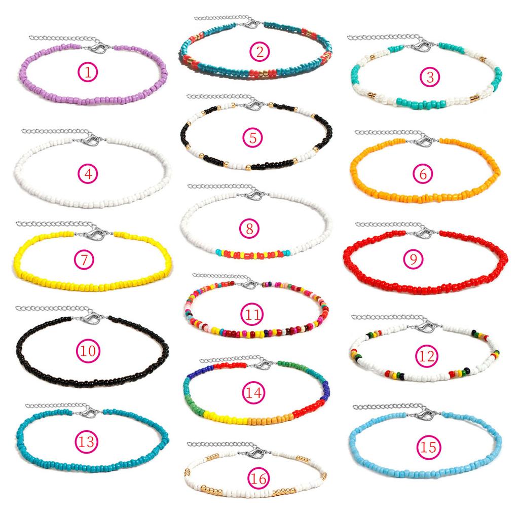 Collier ras du cou en perles style Boho pour femmes et filles, brin coloré, court, ras du cou, bijoux d'été à la mode, cadeau, nouvelle collection