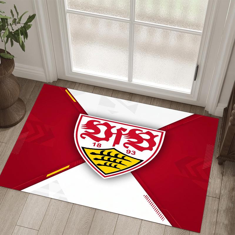 VfB Stuttgart Design Crystal Velvet Carpet Cozy Non?Slip Printed Rug For Bedroom Living Room Entrance