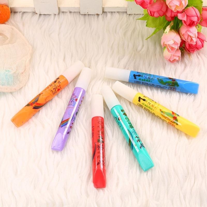 Glow In Dark Foam Painting Pen 6 Vibrant Colors Childrens Art Popcorn Styles Art Pen Safe Plastic Materials Craft Tool