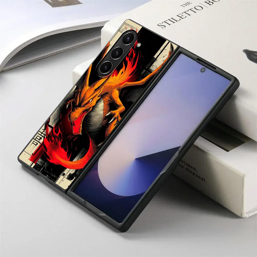 Hot Anime Pokemon Back Phone Cover Case for Samsung Galaxy ZFold6 ZFold3 Z Fold 7 6 5 4 3 ZFold4 ZFold5 ZFold7