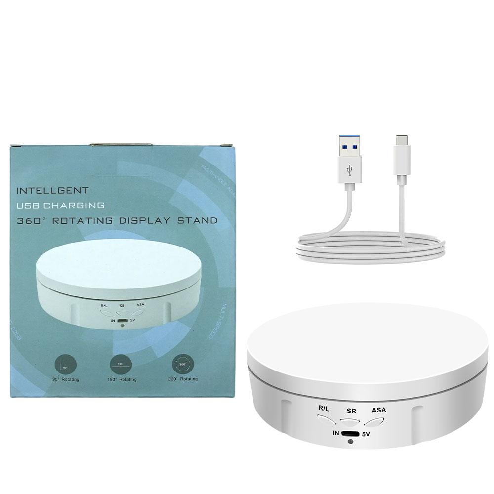 New Rotating Display Stand 360-Degree Motorized Spinner Turntable with USB Power Cable for Photography Products and Shows