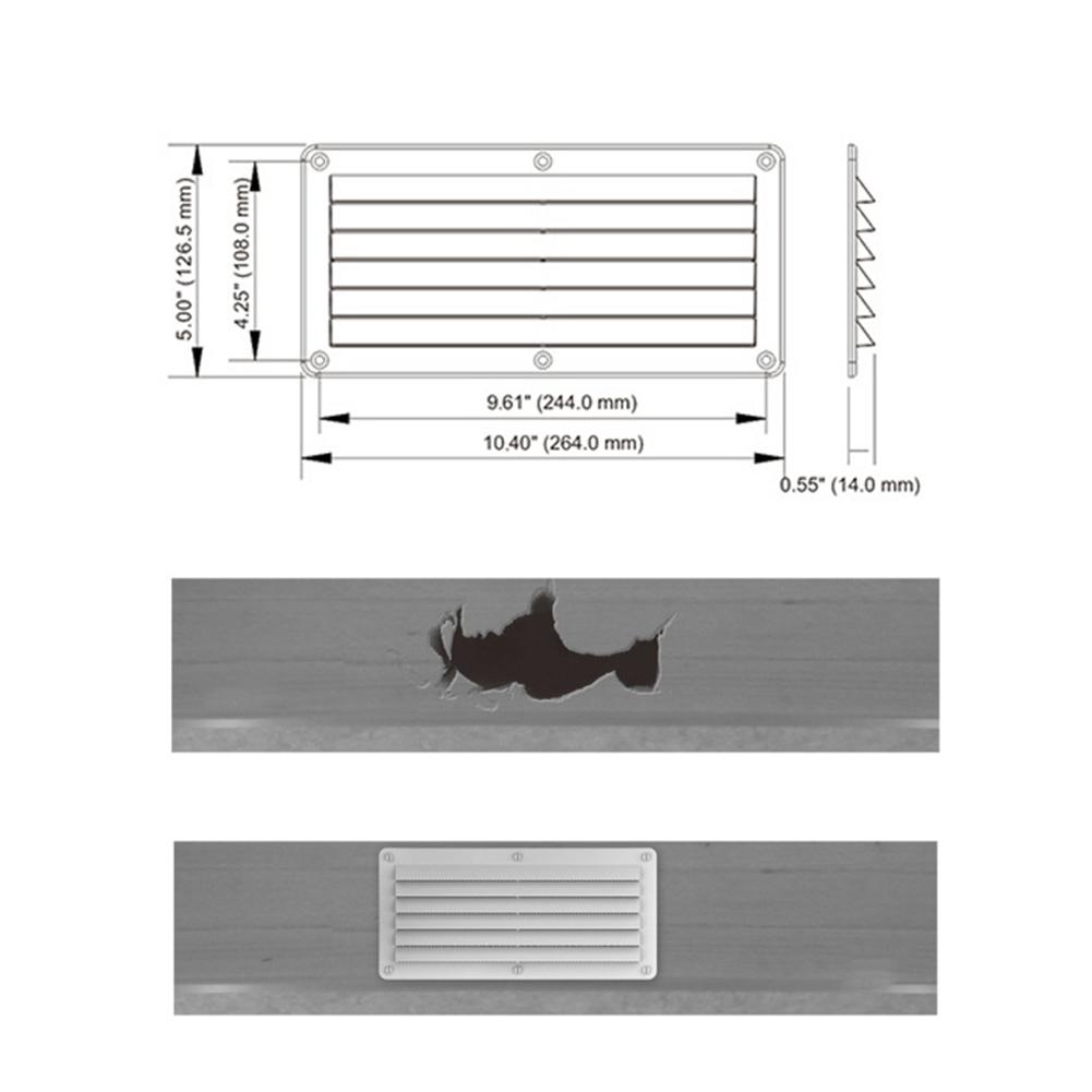 Pictures And Boat Boat RV Louver Vent Slot Square Design ABS Plastic Easy Installation Marine Slot Square Design