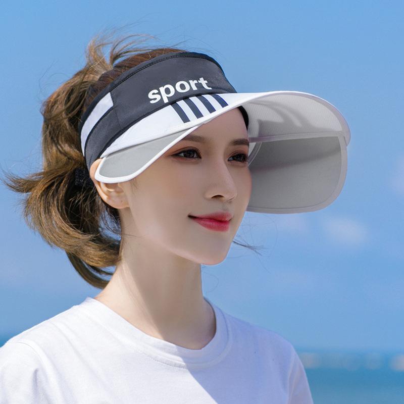 Sun hat women's summer sun protection UV protection face cover big edge hat cycling empty top sun hat travel beach