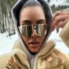 Metal Half Rimless Sunglasses Women For Men Vintage Sun Glasses Steampunk Popular Outdoor Skiing Luxury Brand Design Shades