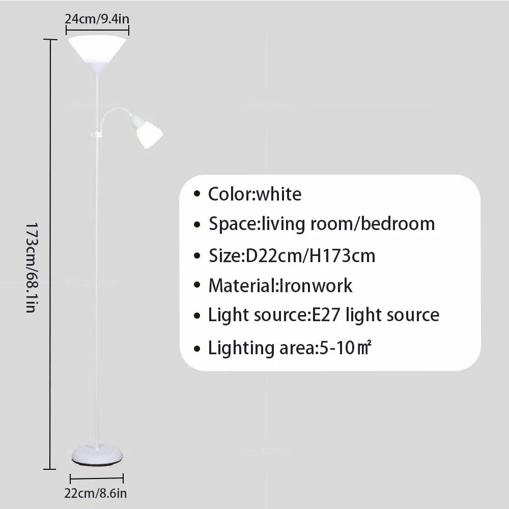 Nordic Design Floor Lamp Home Indoor Decor Stand Light For Bedroom  Living Room Sofa Background LED 2-head LED Floor Lingting