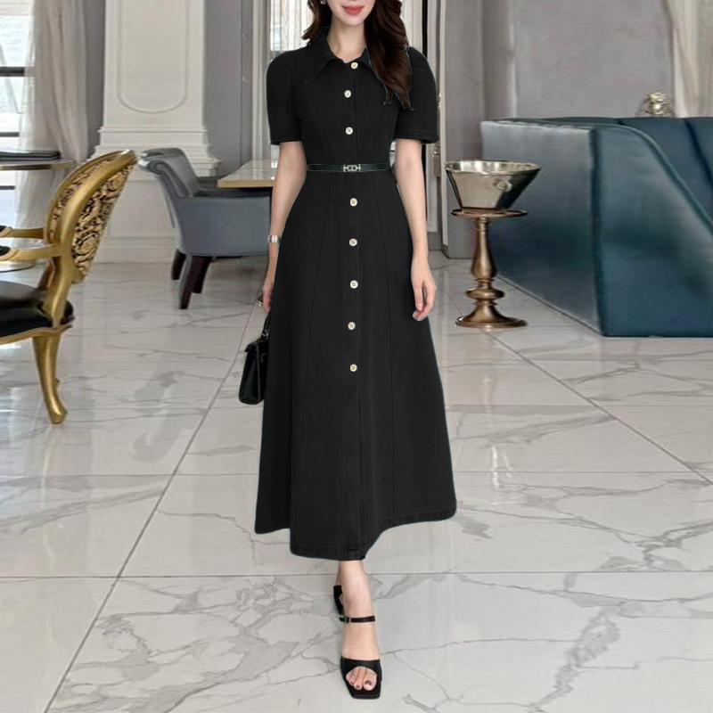 ZANZEA Women Casual Turn Down Collar Summer Short Sleeve Dress