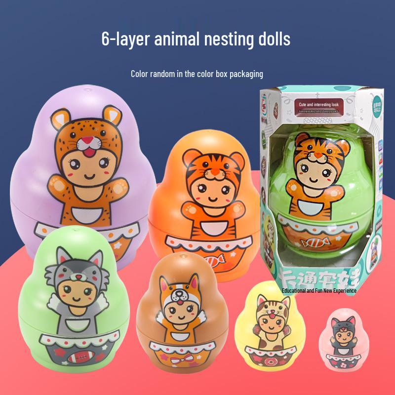 Rainbow Stacking Nesting Dolls for Toddlers | Educational Baby Toy Rings | Gift for Ages 1-2