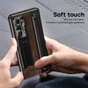 Leather Bracket Pen Slot With Stylus Case For Samsung Galaxy Z Fold7 6 5 4 Glass Screen Hinge Protection Cover For Z Fold 6 Slim
