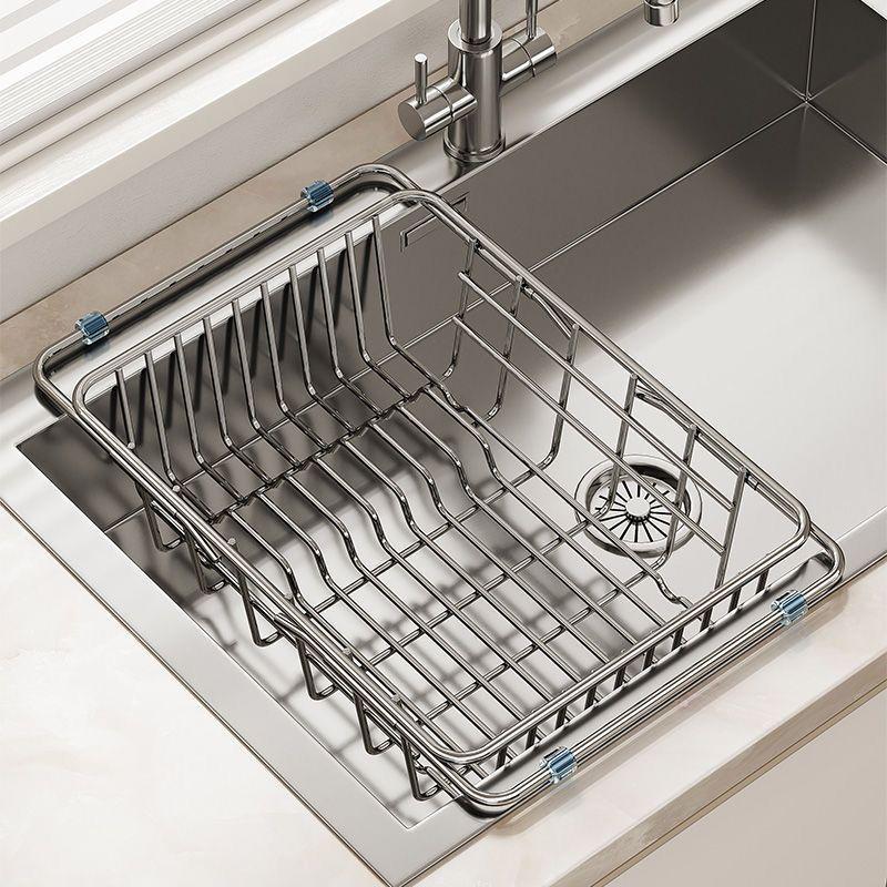 Stainless Steel Telescopic Dish Drying Rack and Sink Vegetable Washer