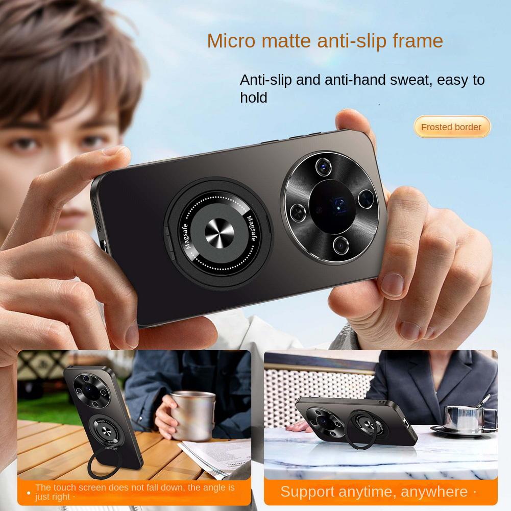 Invisible Metal Rotating Magnetic Mount Case For Honor X80 Pro Max X70 Honor Magic 8 Lite 7 Pro 6 X9D X9C Full Lens Cover