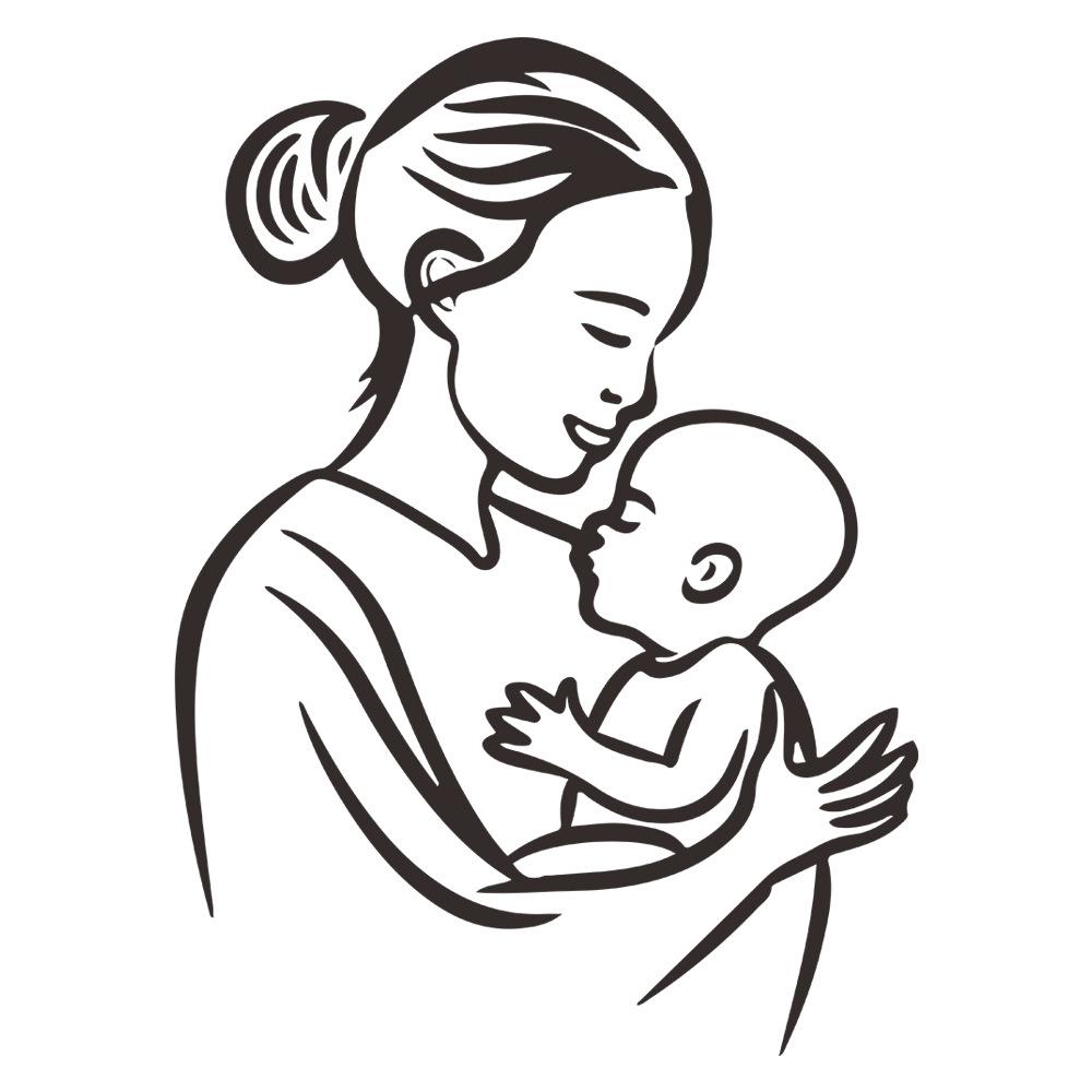 Fun-f142 Stick Figure Mother's Day Baby Bedroom Home Beautification Decorative Wall Stickers Self-adhesive