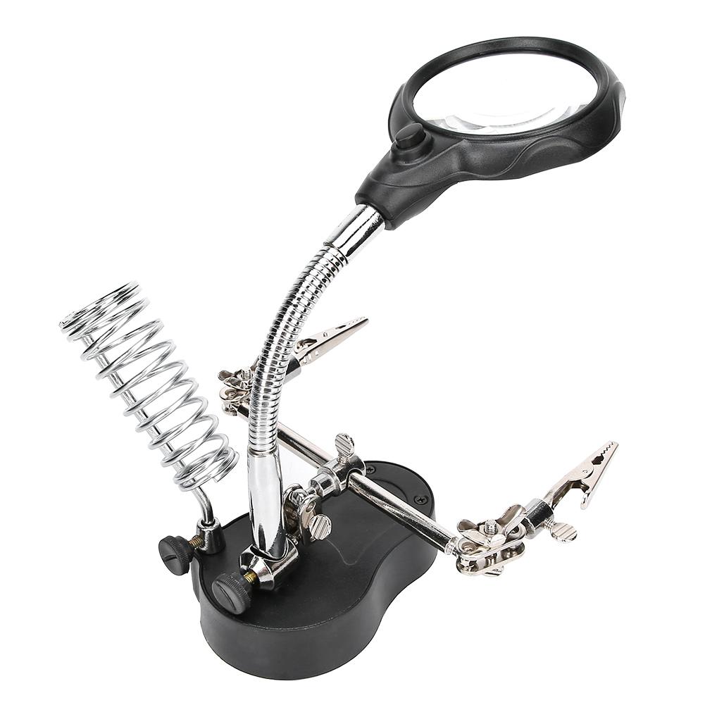 Magnifier Soldering Station Multifunctional with LED Magnifying Glass Repairing Tool