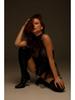 European & American Patent Leather Mesh Hollow-Out Sexy Lingerie Bodysuit Set