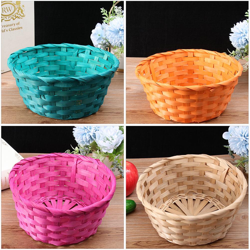 1 Set 4 Pcs Colorful Bamboo Egg Baskets Easter Props Children's Day Baskets