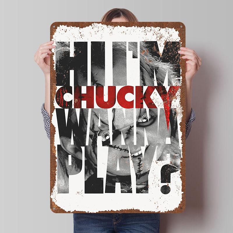 Child's Play Print Tinplate Posters Custom Wall Art Vintage Metal Tin Signs Retro Tin Plaque for Bathroom Decor Home Decorations