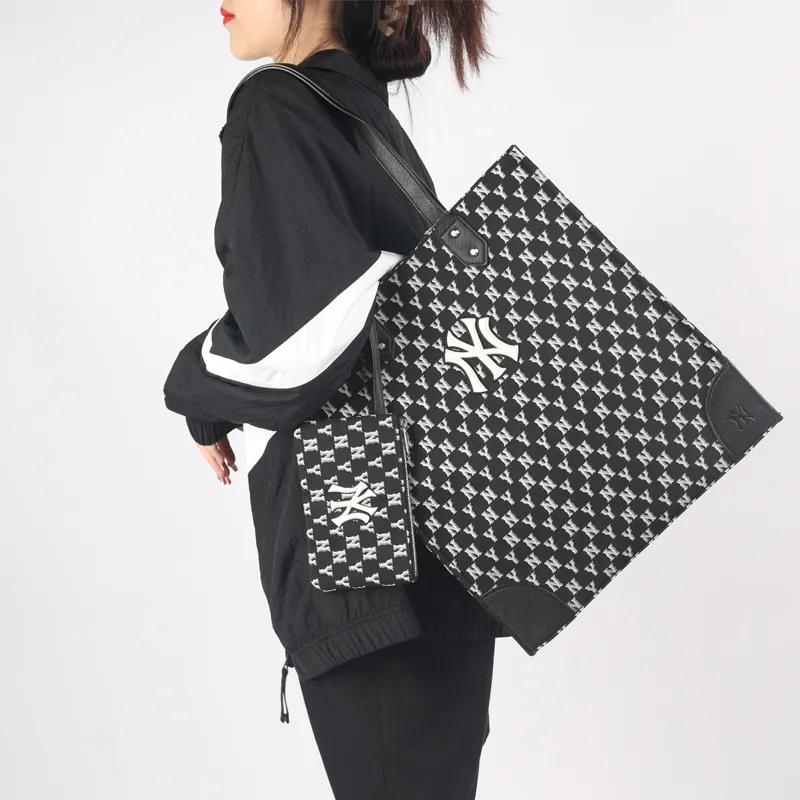 MLB Monogram Polyester Combo Bag , Tote Bag , Shopping Bag , Handbag , Shoulder Bag Large Unisex Black (Unisex) Shoulder Bags 3AORL031N 50BKS