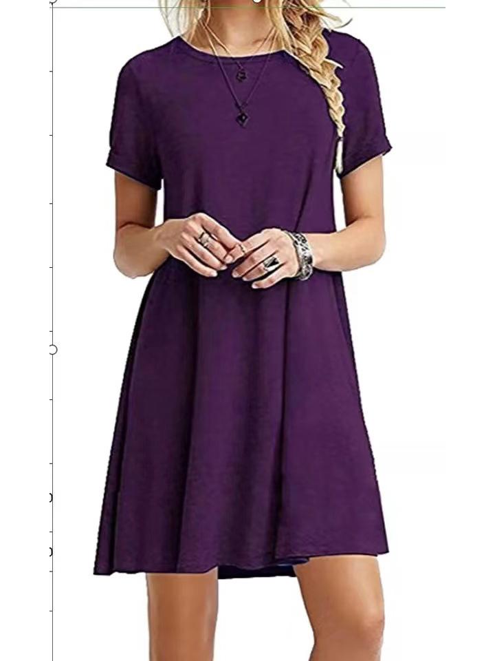 Avrupa ve Amerikan Kadın Kısa Kollu Elbise - Trend Sıcak Satış Moda
