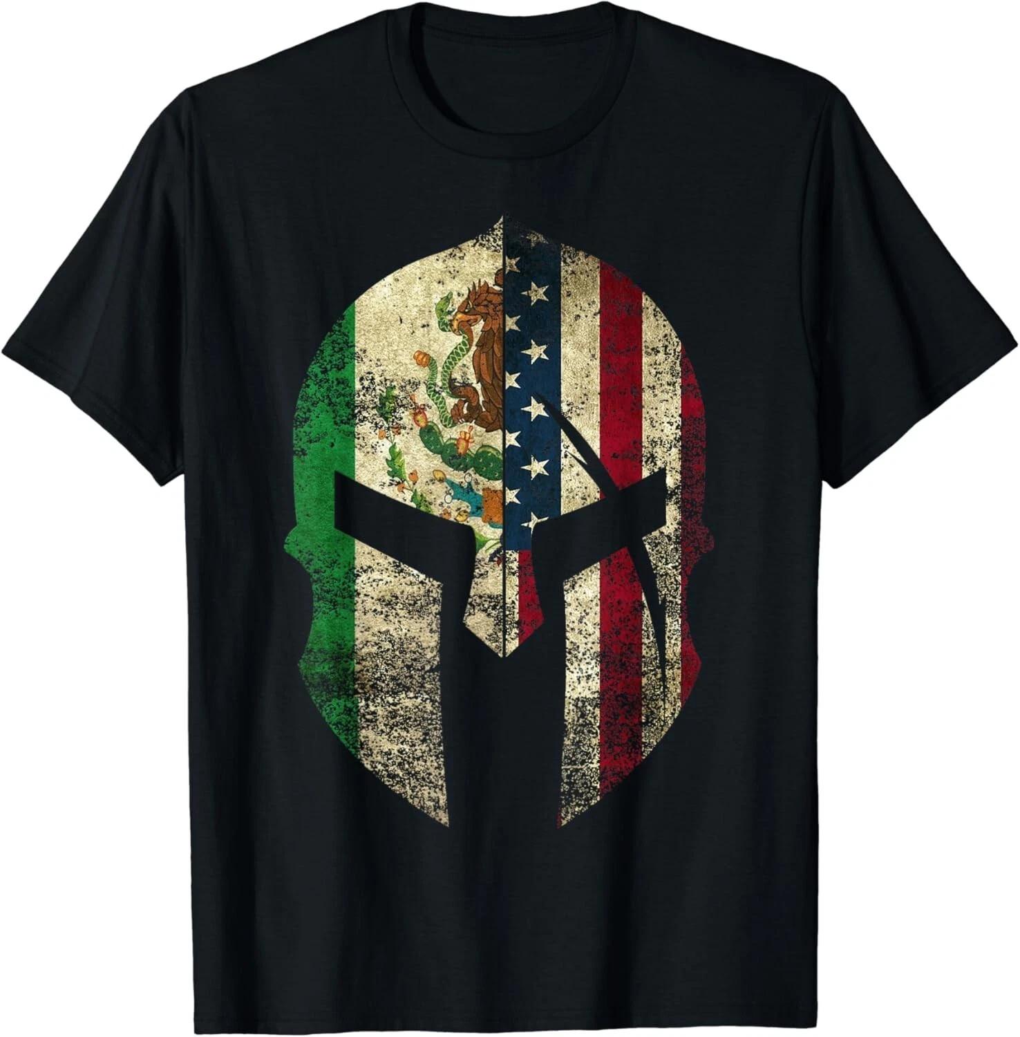 Mexican American Spartan Helmet Chicano Pride Gift Unisex T-Shirt M