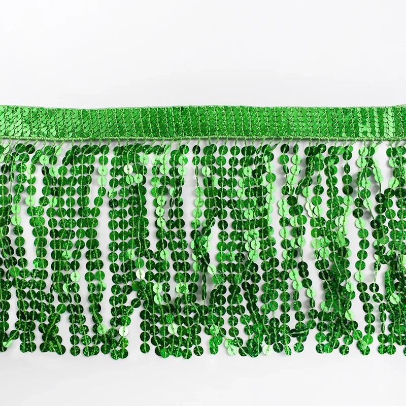 1-5M 16cm Meetee Sequin Tassel Fringe Latin Dress Lace Trims Ribbon Clothes Fringes Fabric Garment Crafts Sewing Accessories