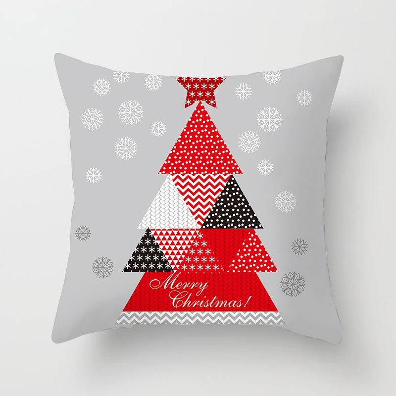 Santa Claus Christmas Tree Pillow Cover Cushion Cover Home Soft Decor