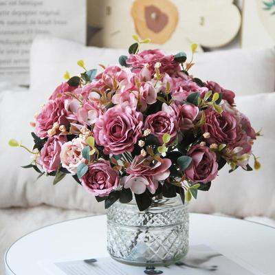 1Pc Fall Artificial Peony Flowers Silk Hydrangea Rose Living Room Home Vase Garden Wedding Bridal Bouquet Diy Party Decoration